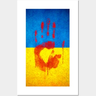 Ukraine - Bloody Hand Posters and Art